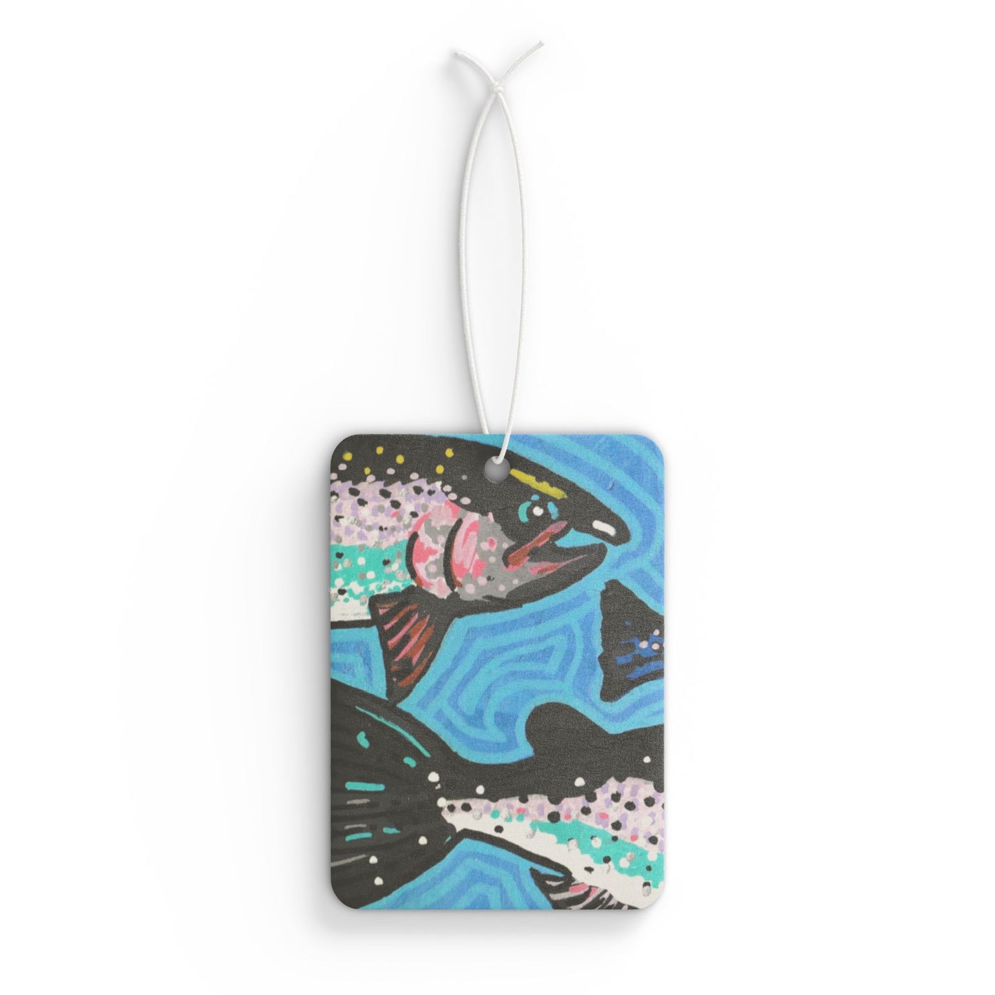 "Steelhead Trout" Car Air Freshener, Freshwater Fish, Pacific Northwest Wildlife, Oregon Riverbanks ACEOs 1/8