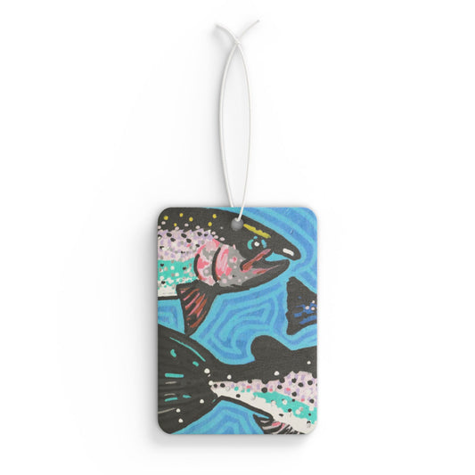 "Steelhead Trout" Car Air Freshener, Freshwater Fish, Pacific Northwest Wildlife, Oregon Riverbanks ACEOs 1/8