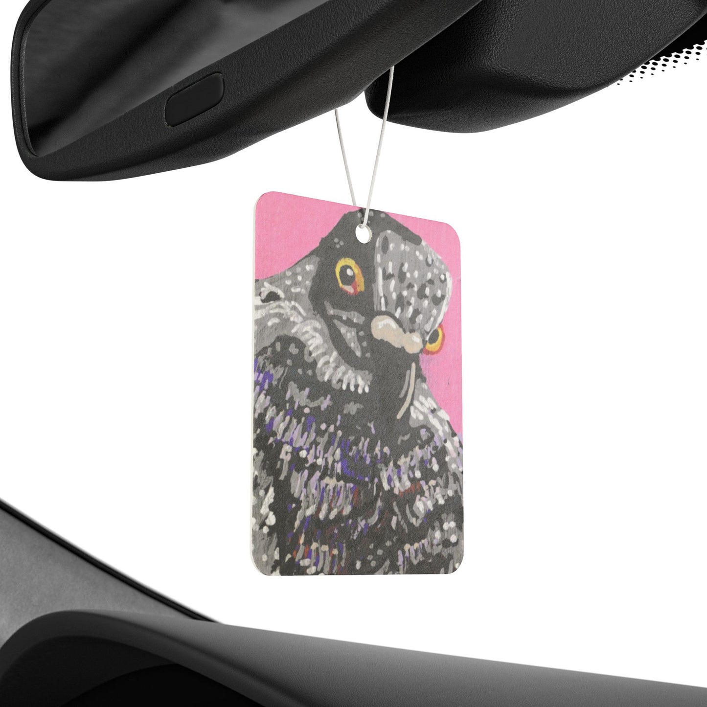 "Shady Pigeon" Car Air Freshener, Birds, Pigeons, Rats in the Sky with Diamonds ACEOs 5/8