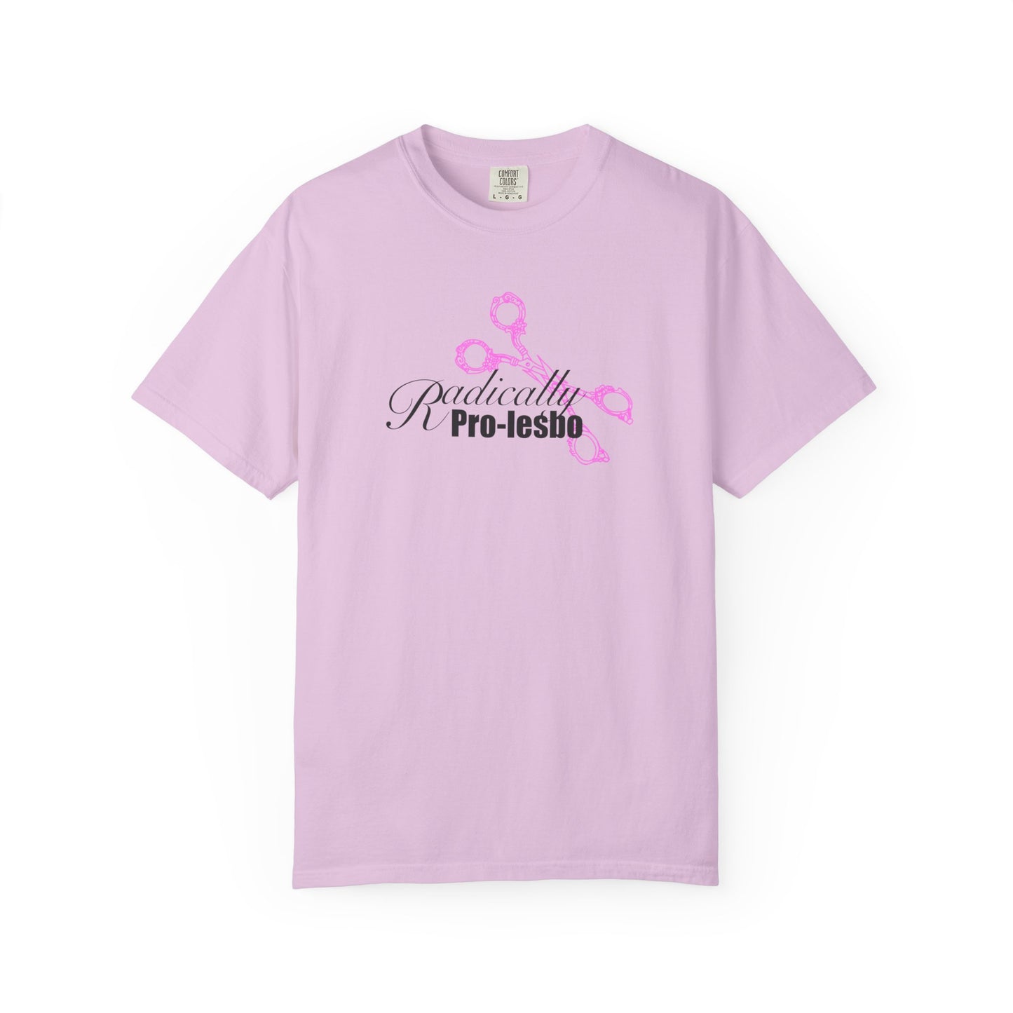 Radically Pro-Lesbo, Pink Scissors, Unisex Garment-Dyed T-shirt