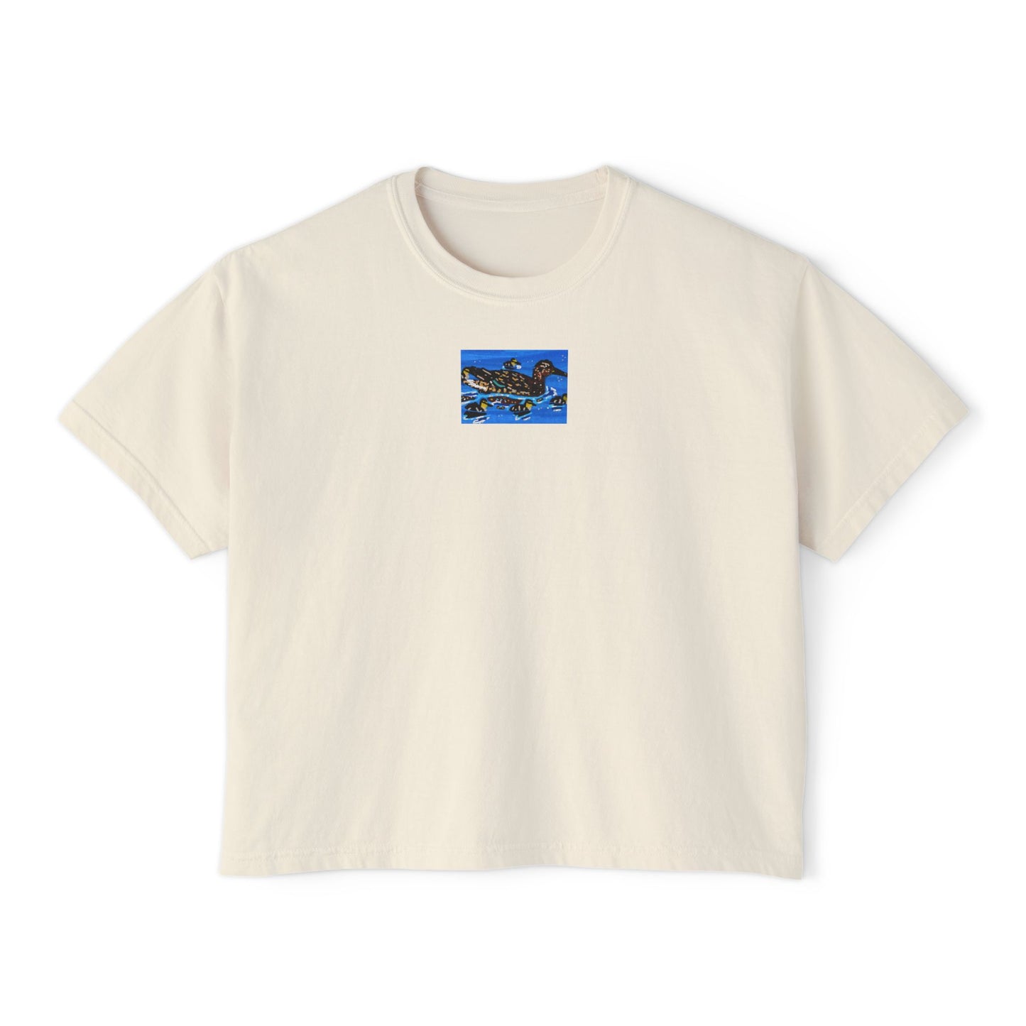 "Mallard Hen" Women's Boxy Tee, Freshwater Duck, Oregon, Pacific Northwest Waterfowl, Oregon Riverbanks ACEO 8/8