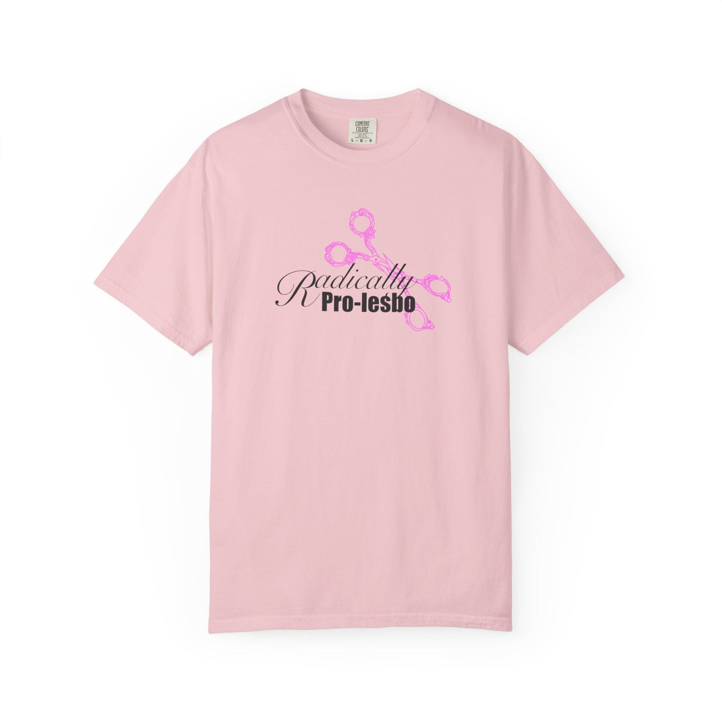 Radically Pro-Lesbo, Pink Scissors, Unisex Garment-Dyed T-shirt