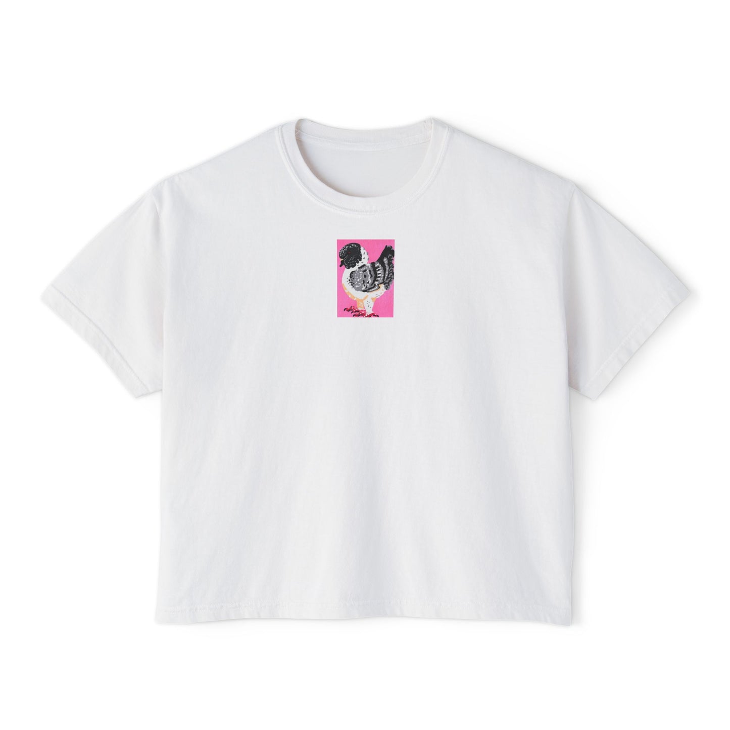 "Distinguished Pigeon" Women's Boxy Tee, Birds, Pigeons, Rats in the Sky with Diamonds 3/8