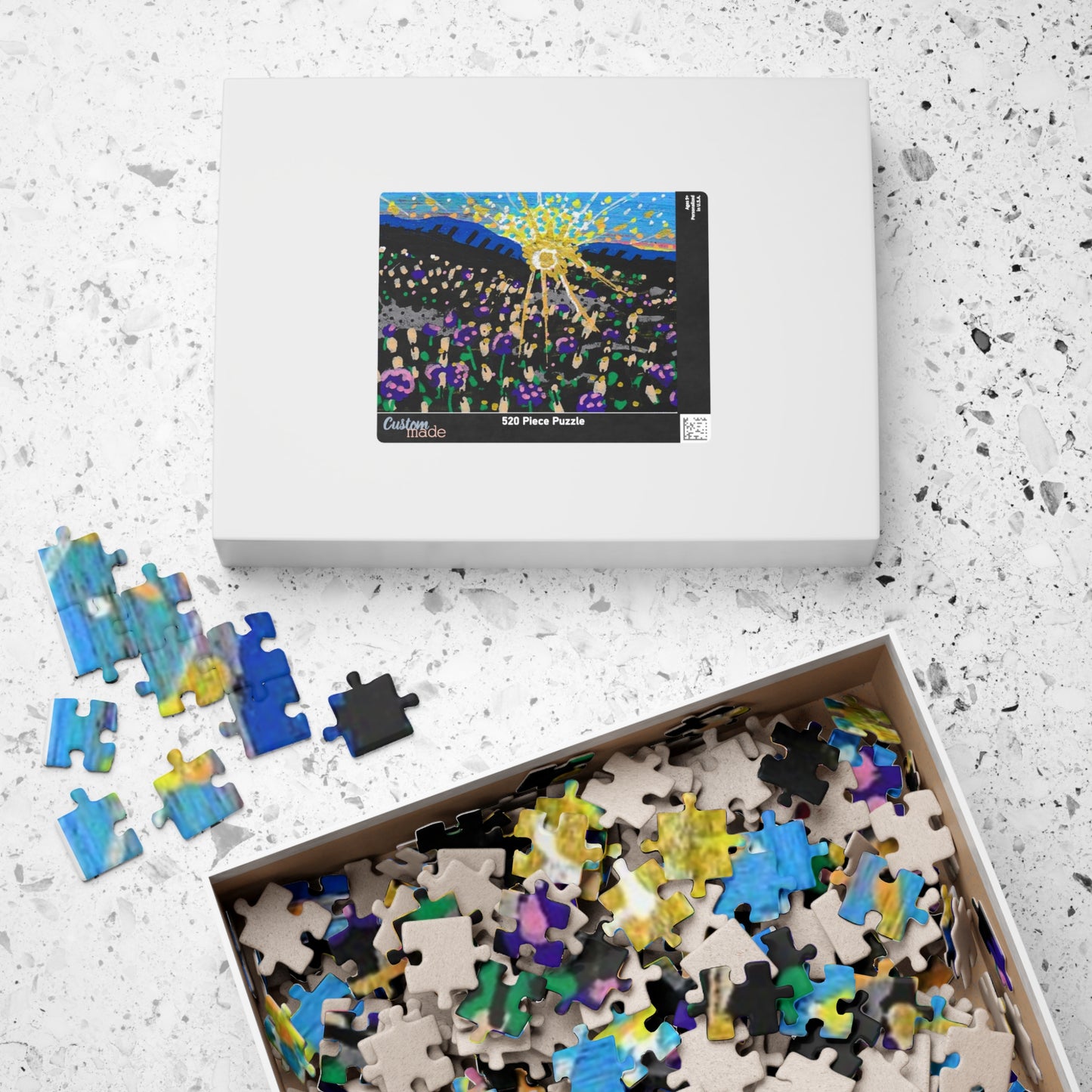 'Tiny Flower Fields' #2 Puzzle (110, 252, 520, 1014-piece)