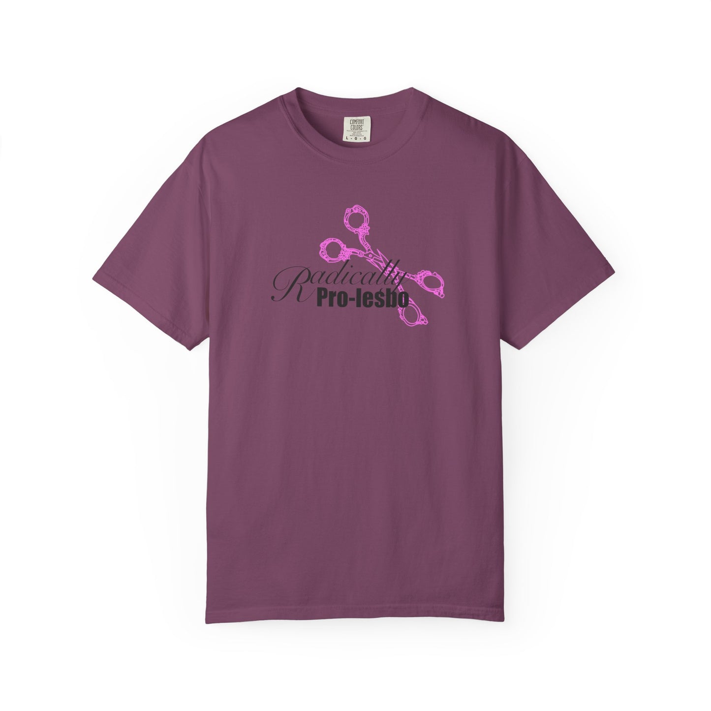 Radically Pro-Lesbo, Pink Scissors, Unisex Garment-Dyed T-shirt