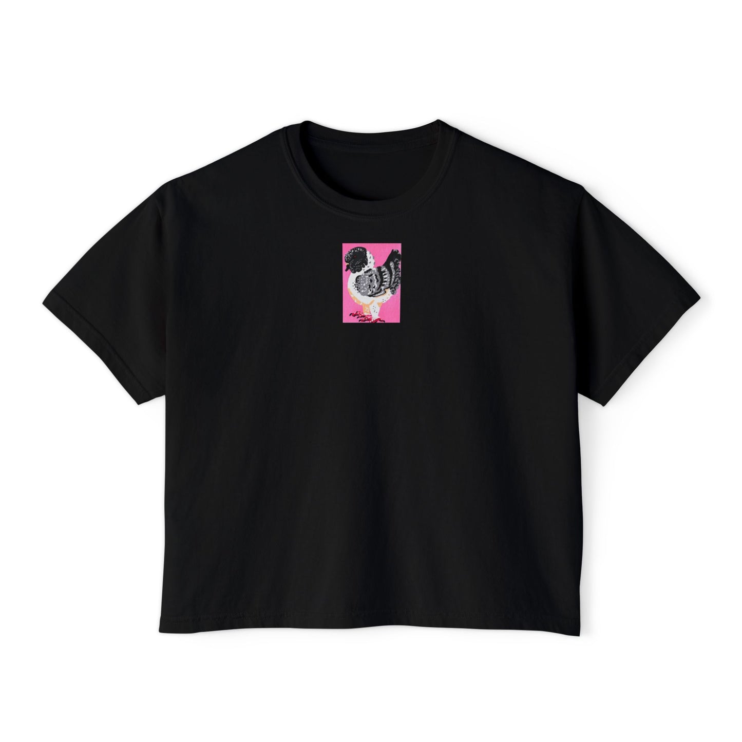 "Distinguished Pigeon" Women's Boxy Tee, Birds, Pigeons, Rats in the Sky with Diamonds 3/8