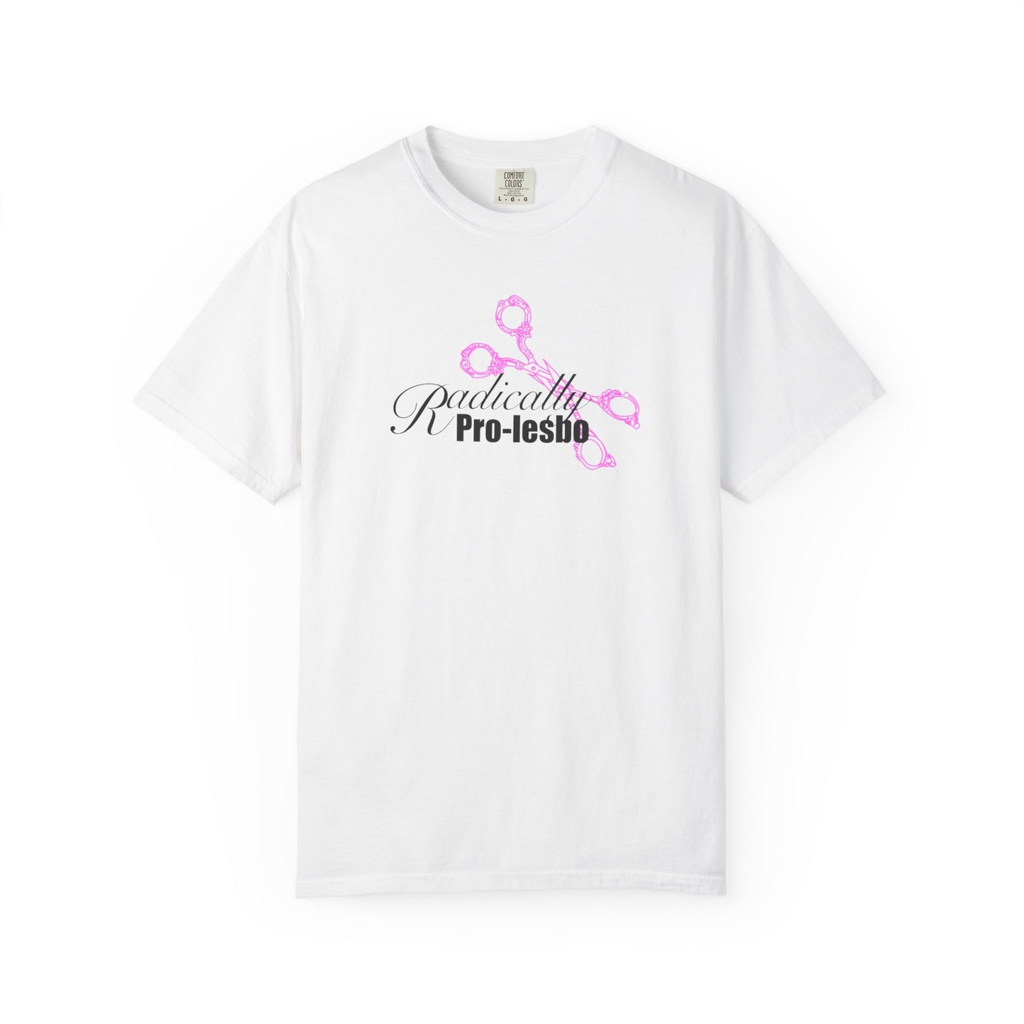 Radically Pro-Lesbo, Pink Scissors, Unisex Garment-Dyed T-shirt