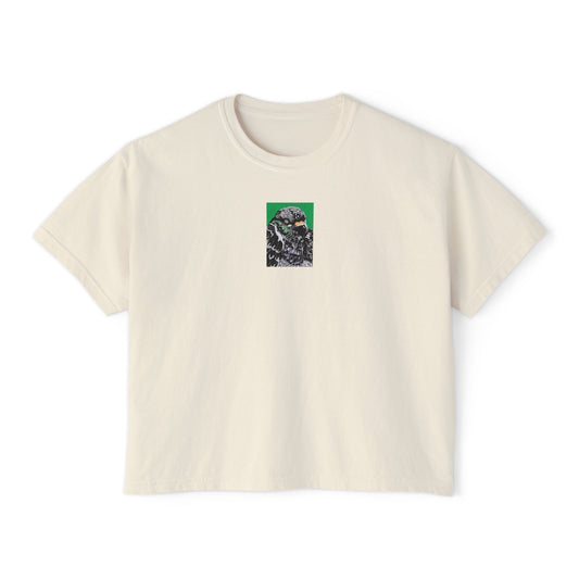 "At Ease Pigeon" Women's Boxy Tee, Bird, Rats in the Sky with Diamonds ACEO 2/8