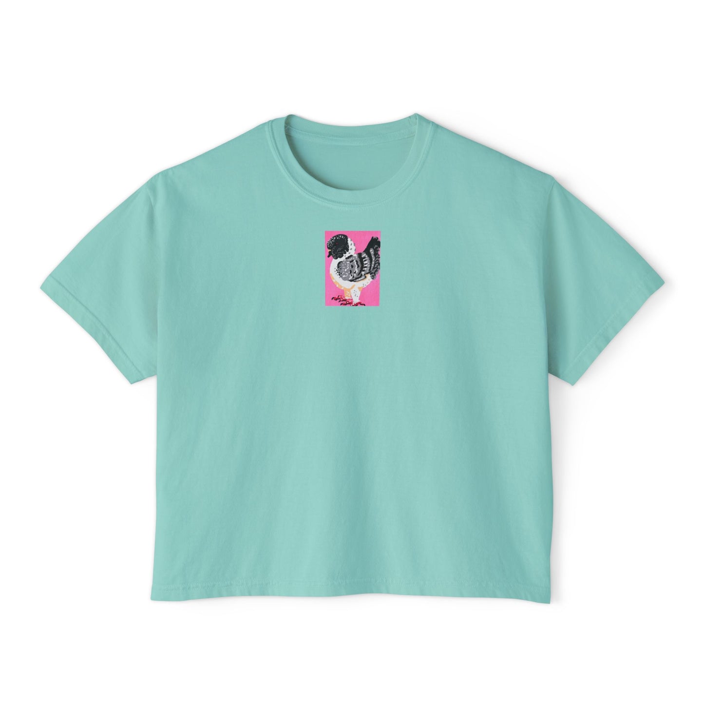 "Distinguished Pigeon" Women's Boxy Tee, Birds, Pigeons, Rats in the Sky with Diamonds 3/8