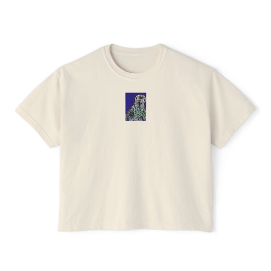 "Suspicious Pigeon" Women's Boxy Tee, Bird, Rats in the Sky with Diamonds ACEO 6/8
