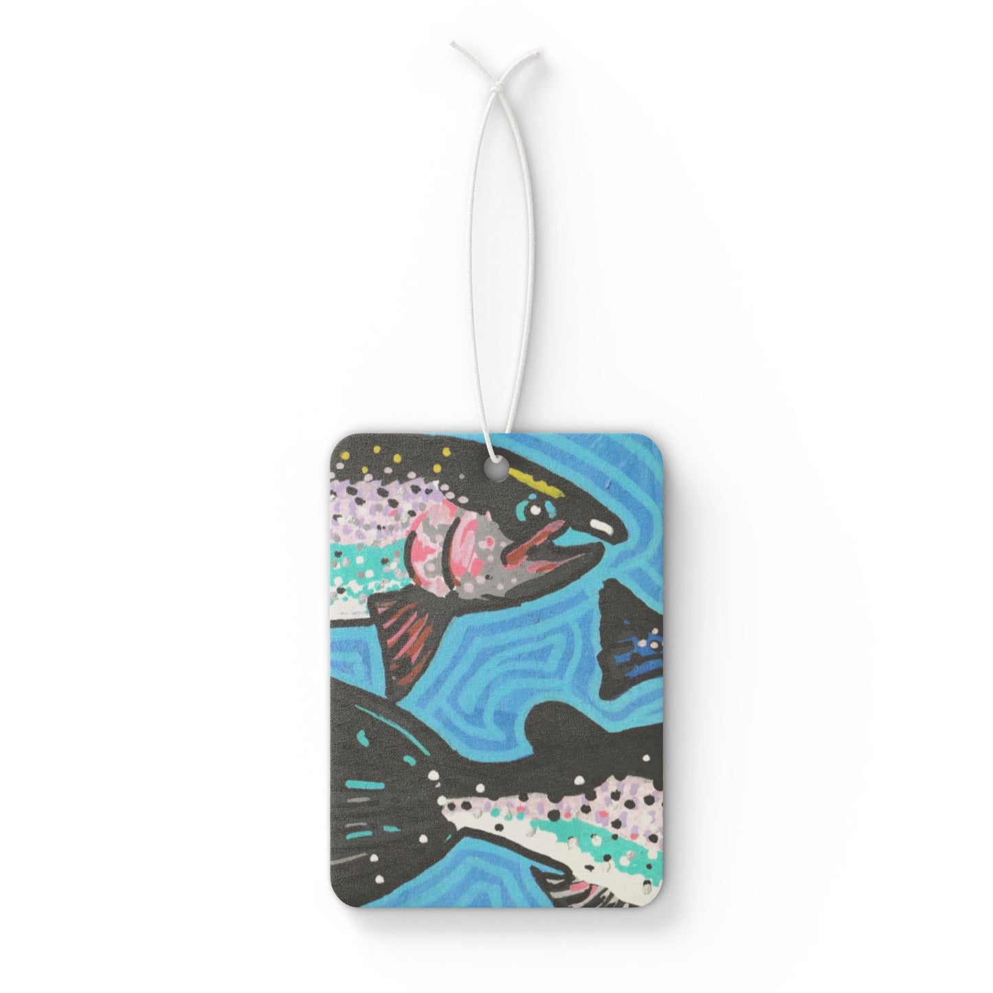 "Steelhead Trout" Car Air Freshener, Freshwater Fish, Pacific Northwest Wildlife, Oregon Riverbanks ACEOs 1/8