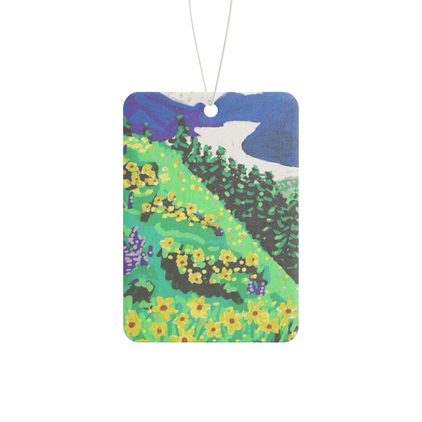 "Wildflower Fields" Car Air Freshener, Wildflower Landscape, Pacific Northwest Scenery, Oregon Riverbanks ACEOs 4/8