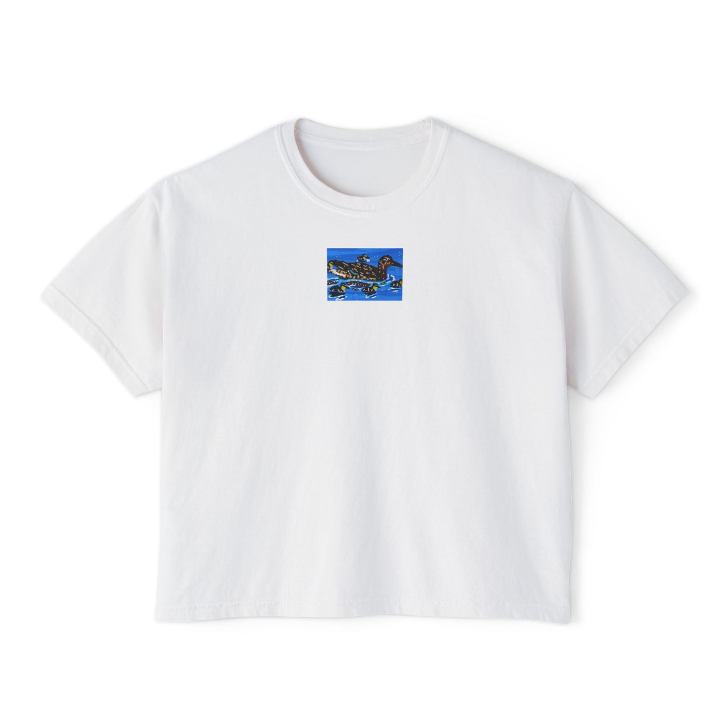 "Mallard Hen" Women's Boxy Tee, Freshwater Duck, Oregon, Pacific Northwest Waterfowl, Oregon Riverbanks ACEO 8/8