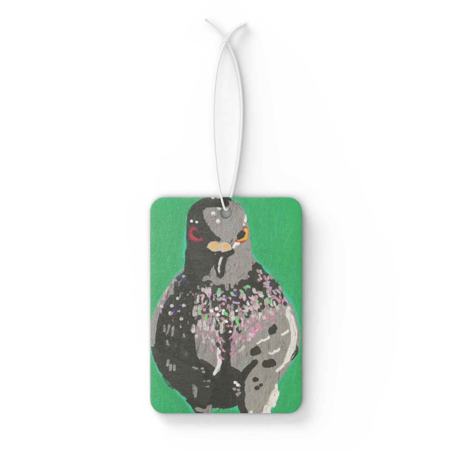 "Enforcer Pigeon" Car Air Freshener, Birds, Pigeons, Rats in the Sky with Diamonds ACEOs 8/8