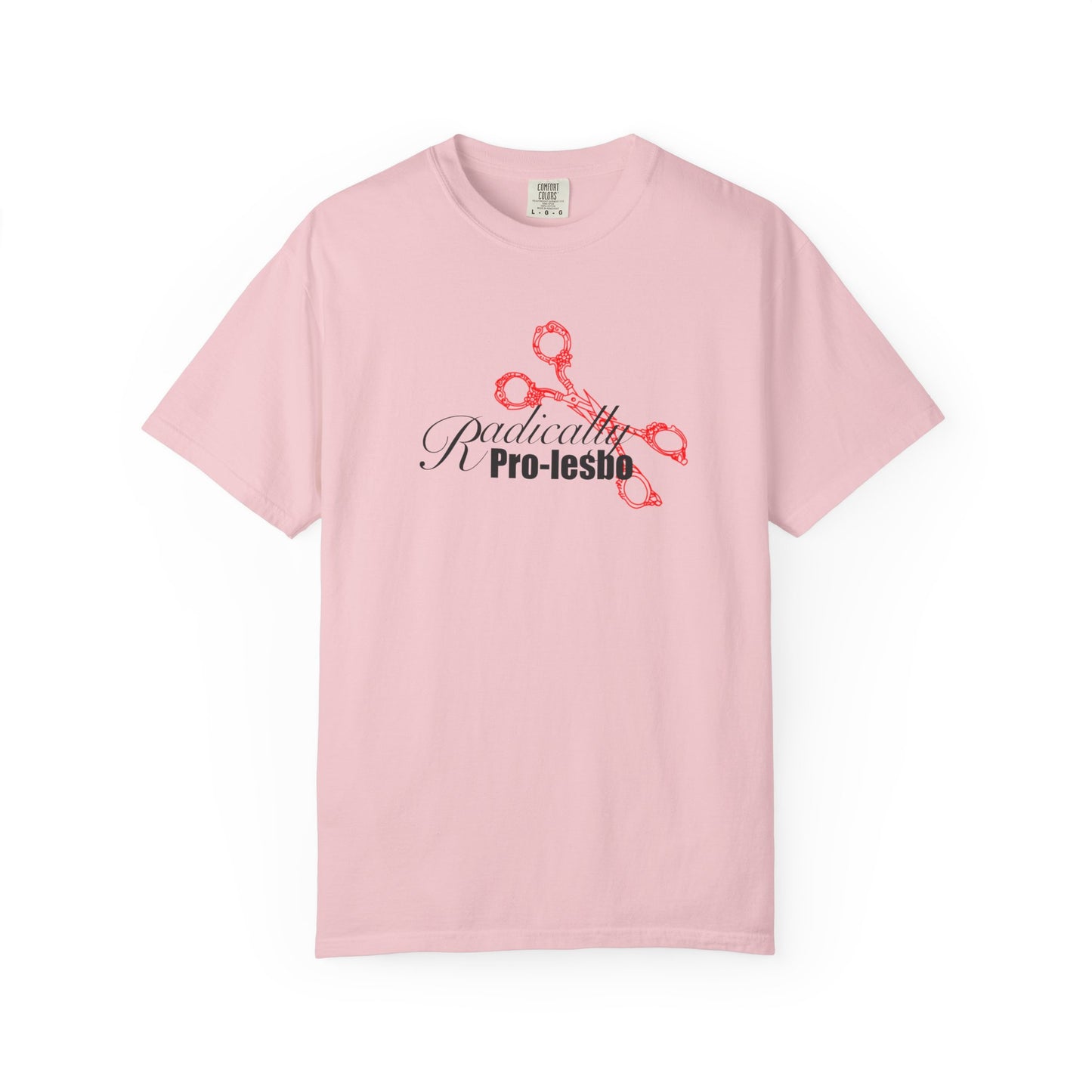 Radically pro-Lesbo, Red Scissors, Unisex Garment-Dyed T-shirt