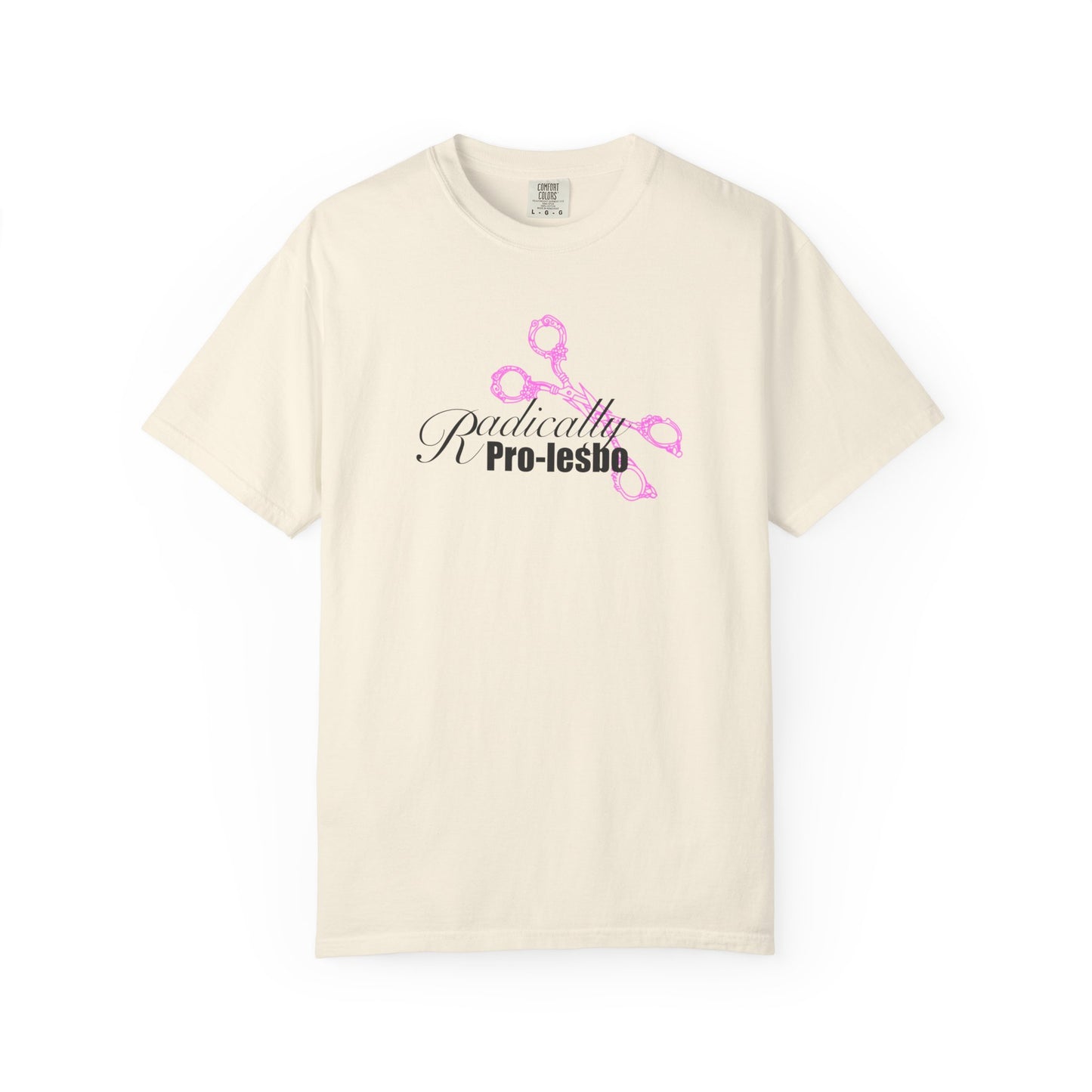 Radically Pro-Lesbo, Pink Scissors, Unisex Garment-Dyed T-shirt