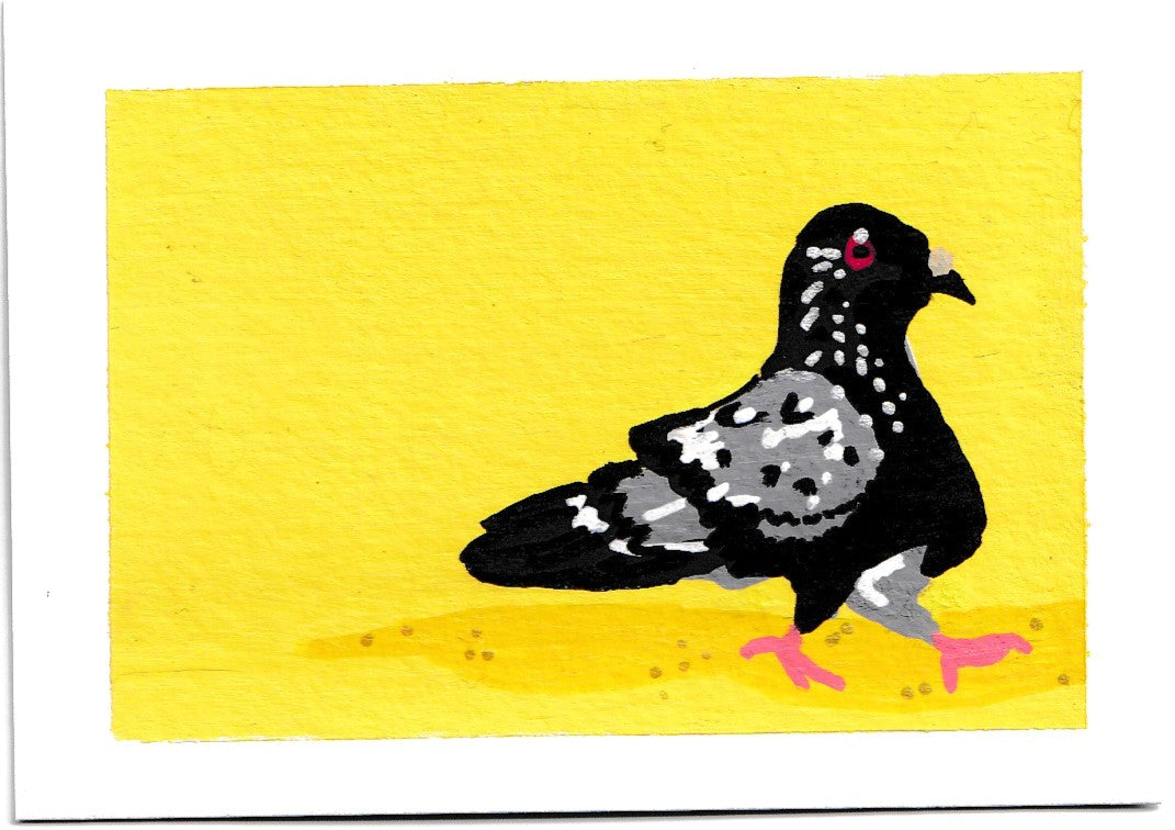 "Commuter Pigeon" Kiss-Cut Stickers, Birds, Pigeon, Rats in the Sky with Diamonds 7/8