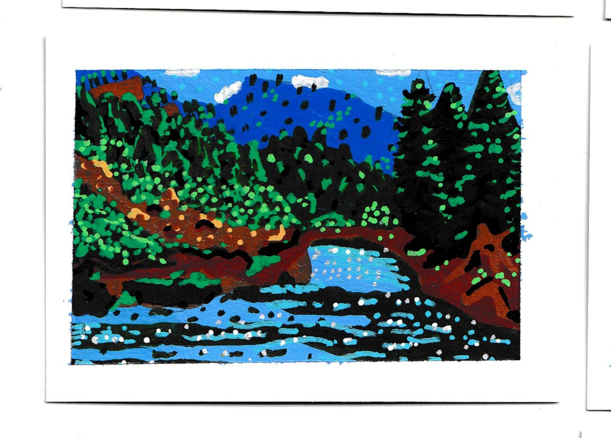 "Ambient Noise" Square Stickers, Oregon Riverbanks, Pacific Northwest Scenery ACEO 6/8