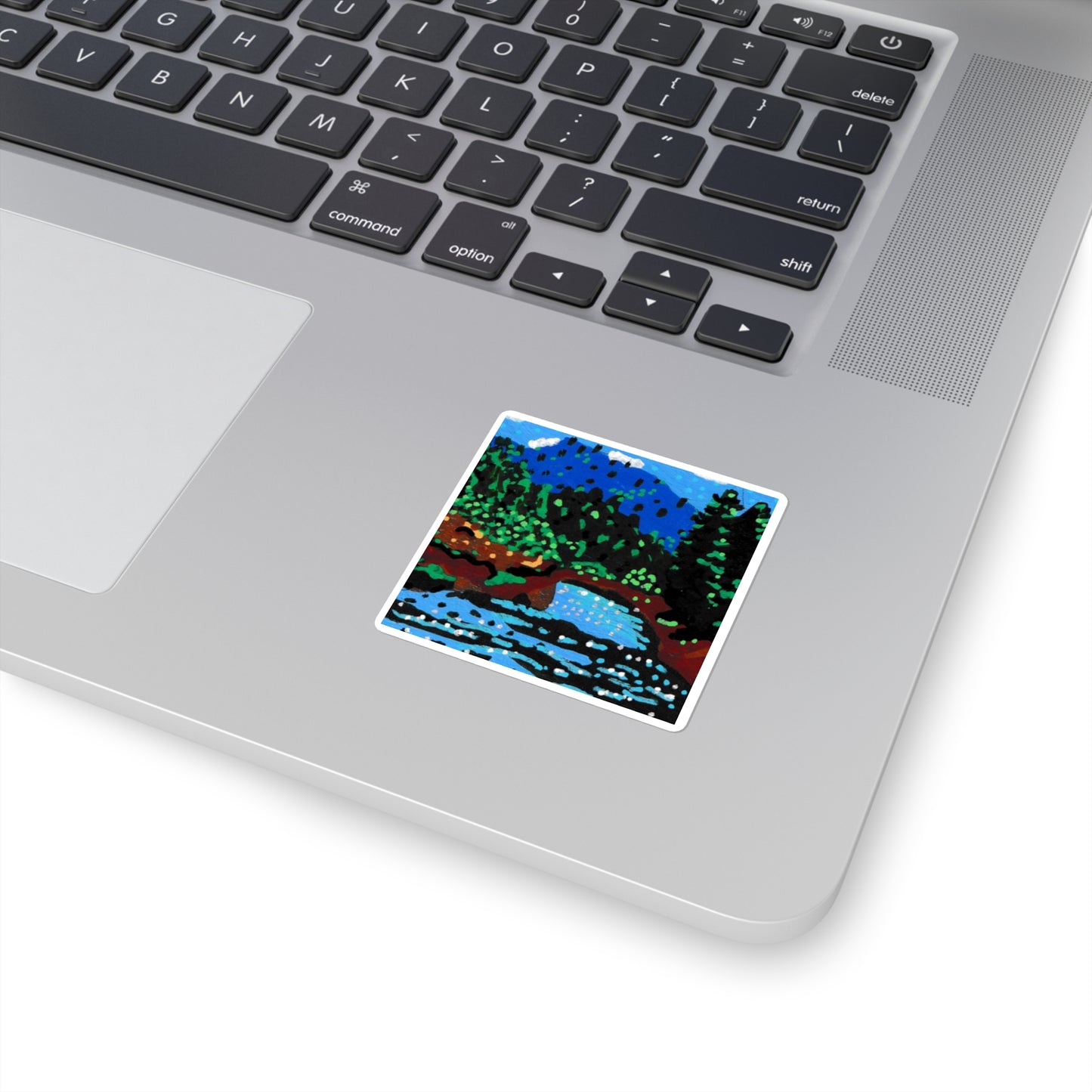 "Ambient Noise" Square Stickers, Oregon Riverbanks, Pacific Northwest Scenery ACEO 6/8