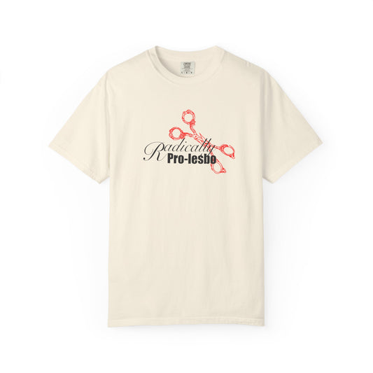 Radically pro-Lesbo, Red Scissors, Unisex Garment-Dyed T-shirt