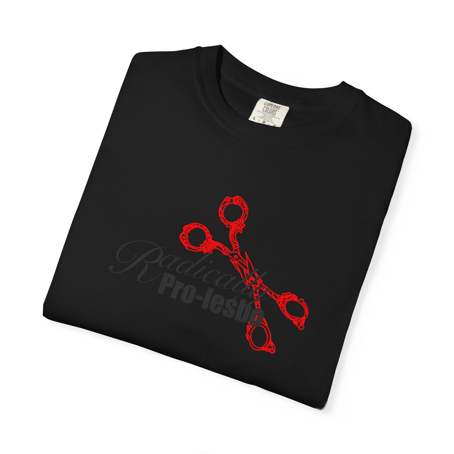 Radically pro-Lesbo, Red Scissors, Unisex Garment-Dyed T-shirt