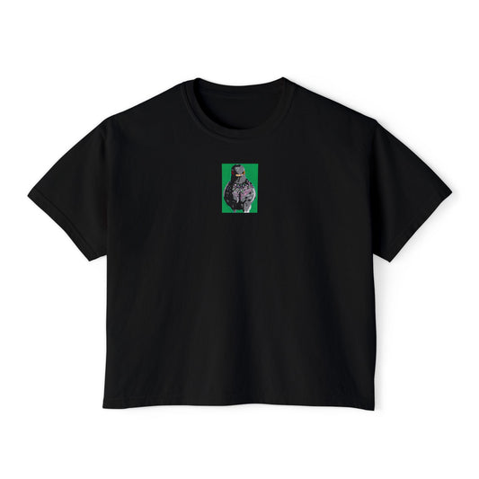 "Enforcer Pigeon" Women's Boxy Tee, Bird, Rats in the Sky with Diamonds ACEO 8/8