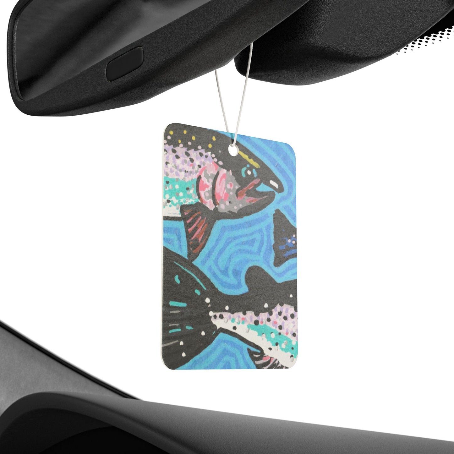"Steelhead Trout" Car Air Freshener, Freshwater Fish, Pacific Northwest Wildlife, Oregon Riverbanks ACEOs 1/8