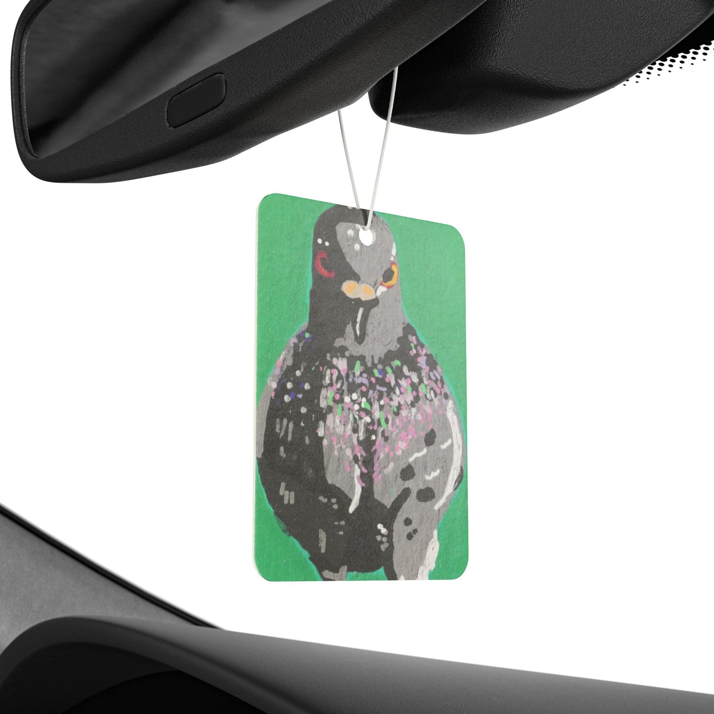 "Enforcer Pigeon" Car Air Freshener, Birds, Pigeons, Rats in the Sky with Diamonds ACEOs 8/8