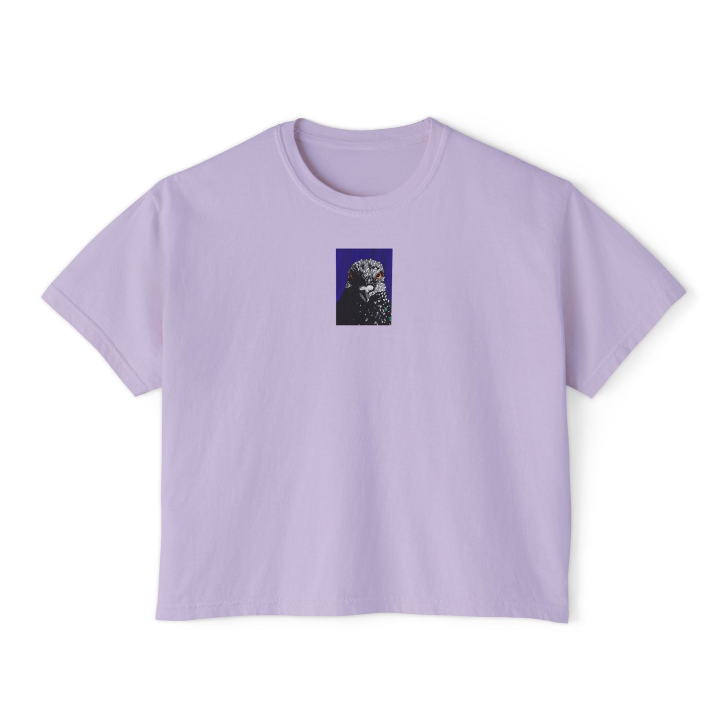 "Revenge Pigeon" Women's Boxy Tee, Bird, Rats in the Sky with Diamonds ACEO 1/8
