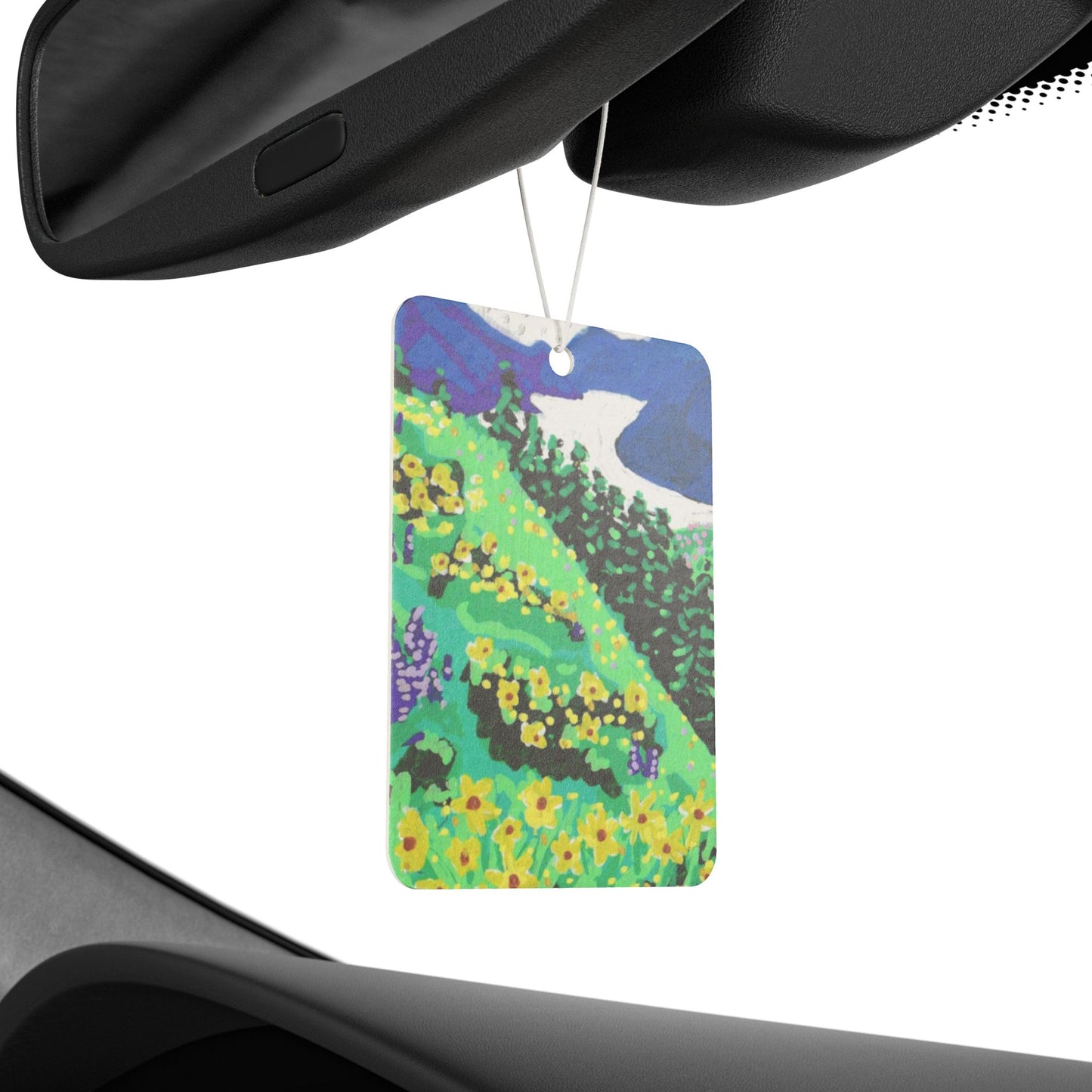 "Wildflower Fields" Car Air Freshener, Wildflower Landscape, Pacific Northwest Scenery, Oregon Riverbanks ACEOs 4/8