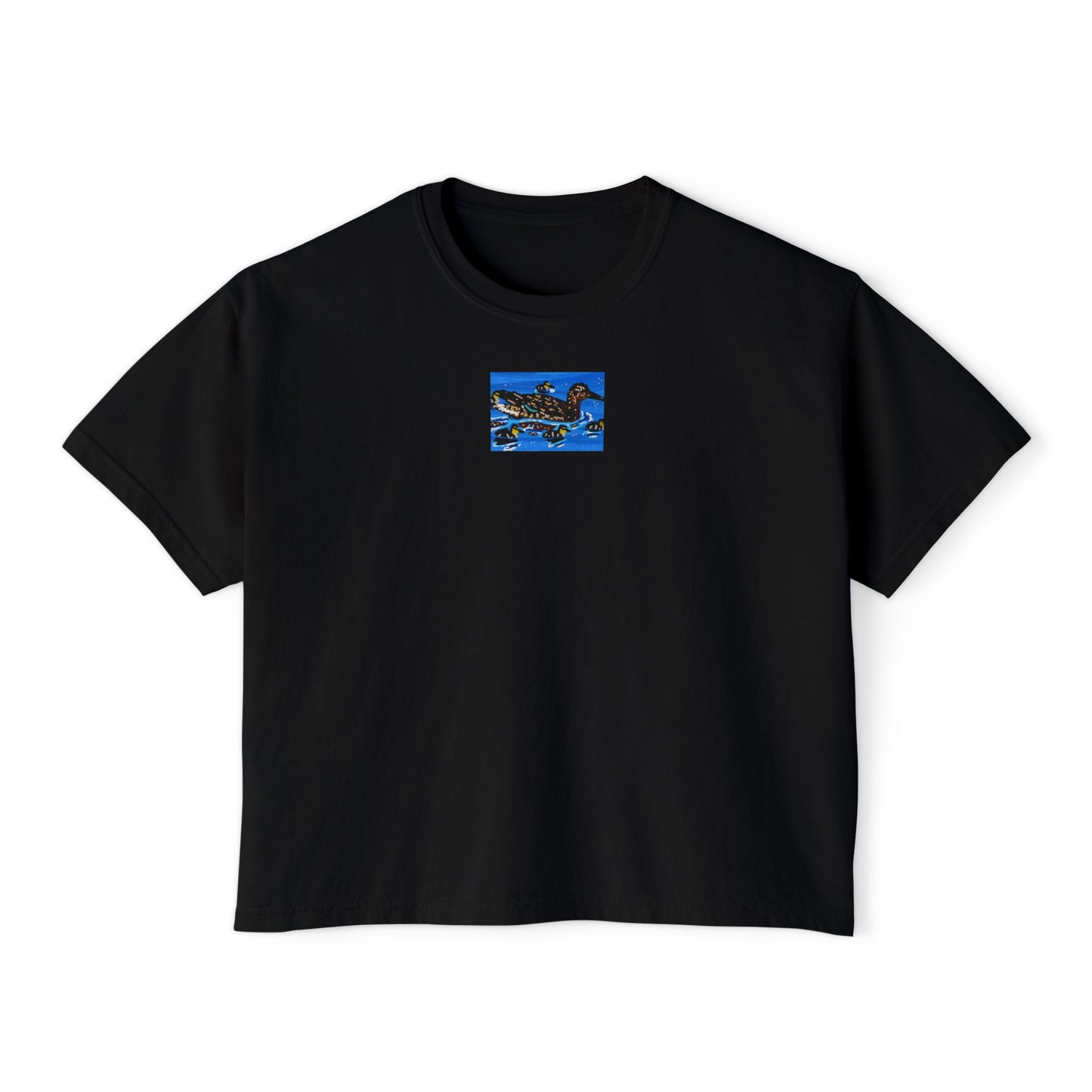 "Mallard Hen" Women's Boxy Tee, Freshwater Duck, Oregon, Pacific Northwest Waterfowl, Oregon Riverbanks ACEO 8/8
