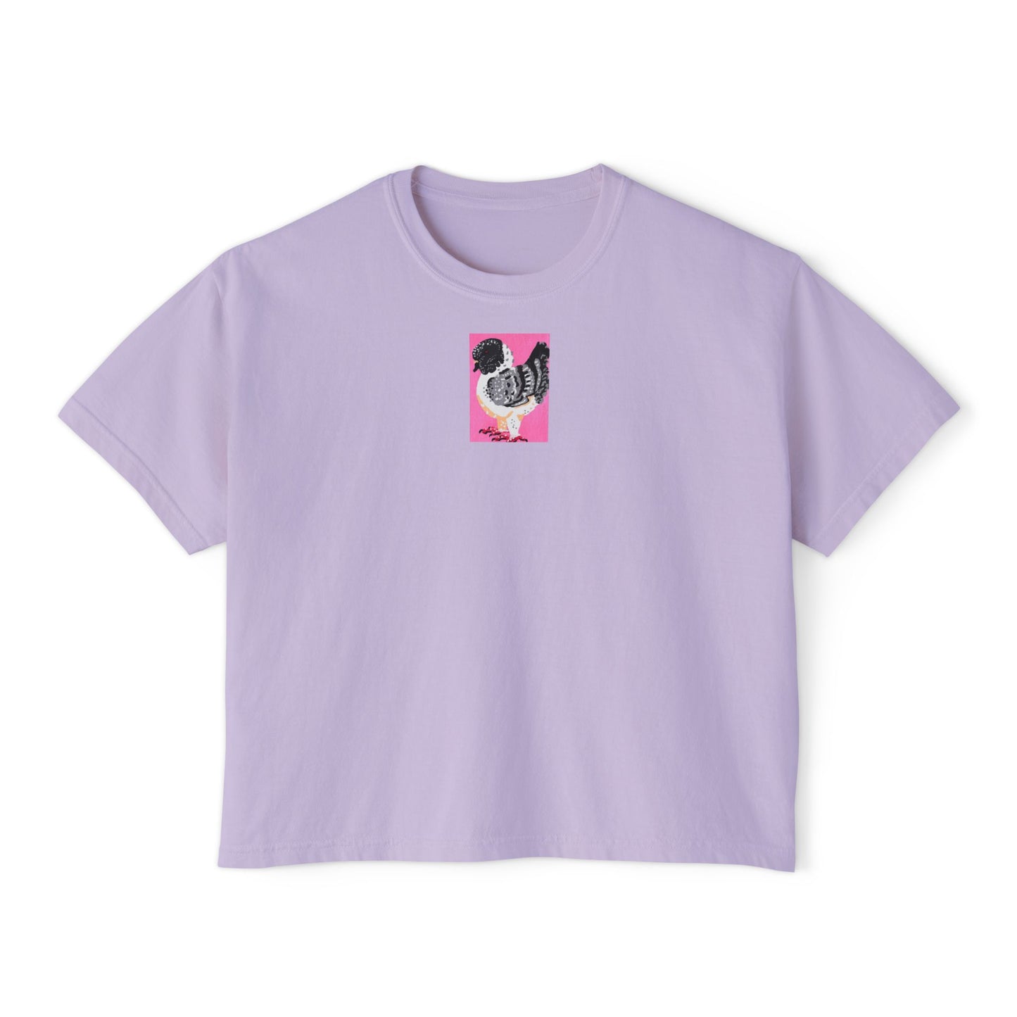 "Distinguished Pigeon" Women's Boxy Tee, Birds, Pigeons, Rats in the Sky with Diamonds 3/8