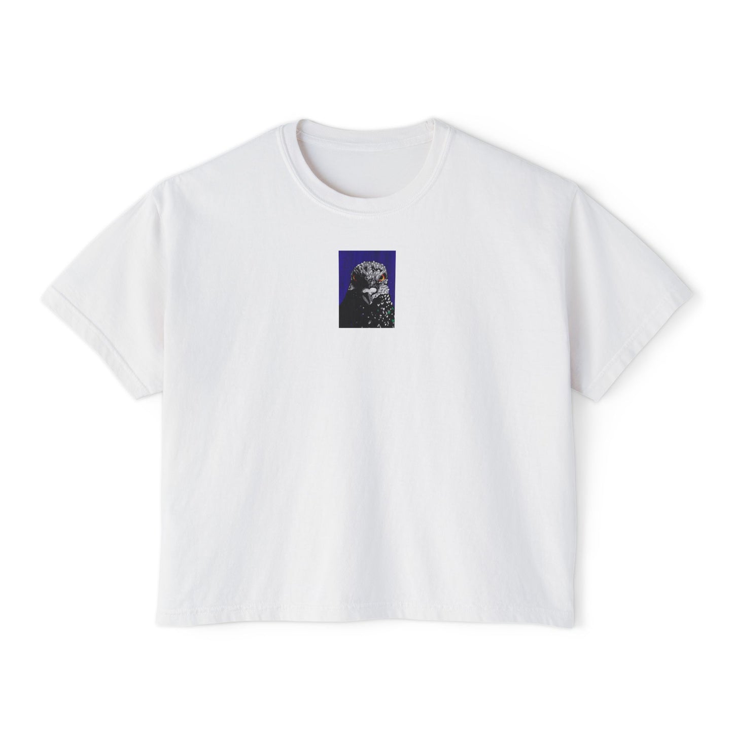 "Revenge Pigeon" Women's Boxy Tee, Bird, Rats in the Sky with Diamonds ACEO 1/8