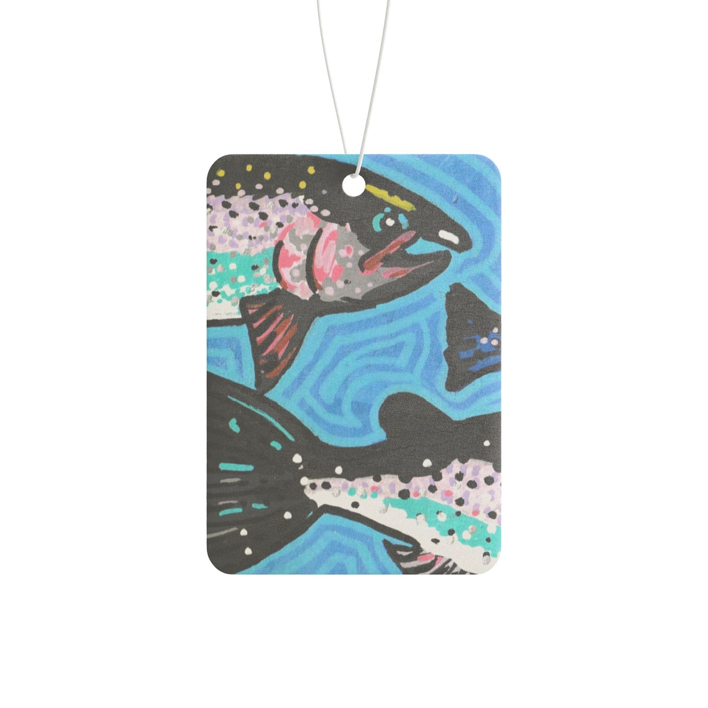 "Steelhead Trout" Car Air Freshener, Freshwater Fish, Pacific Northwest Wildlife, Oregon Riverbanks ACEOs 1/8