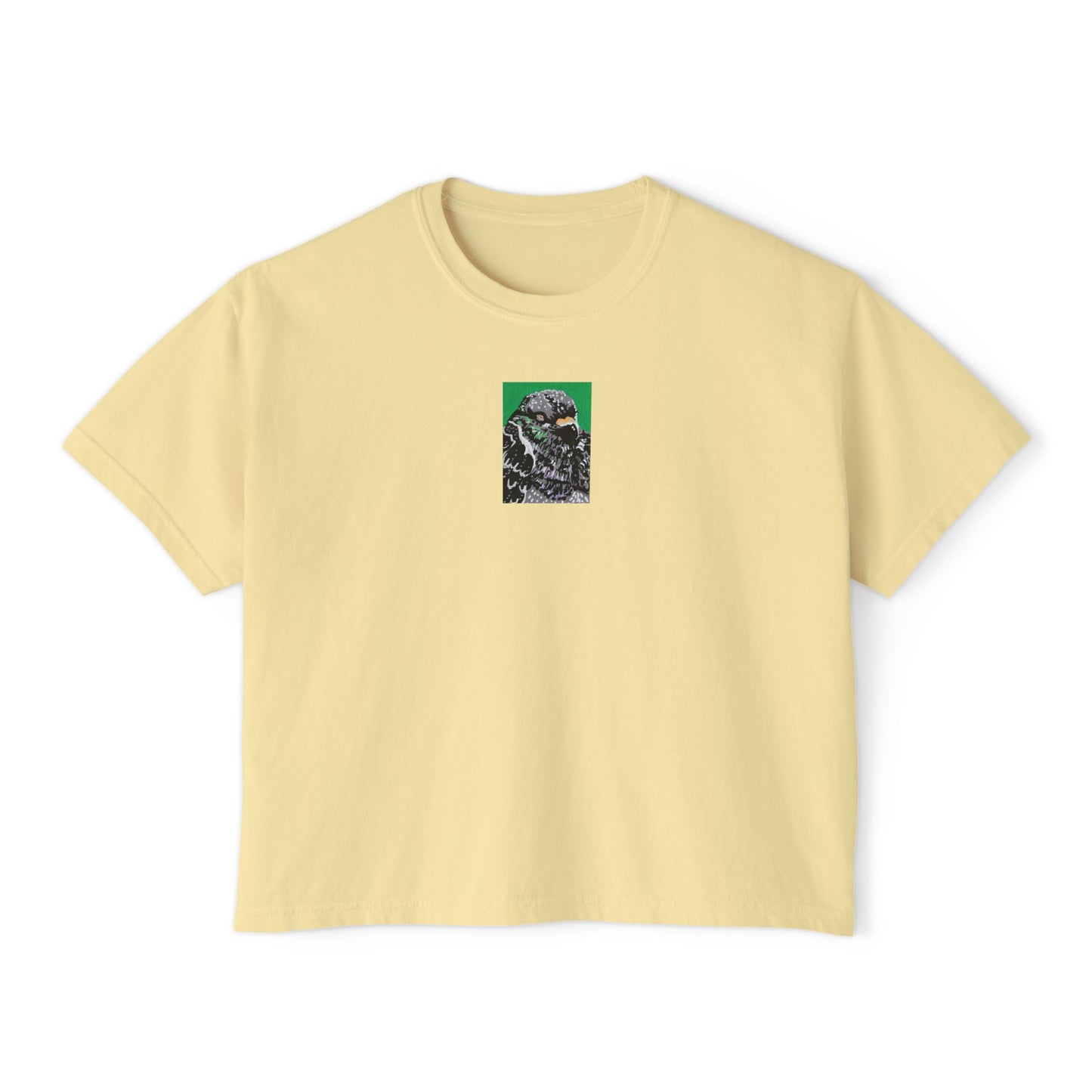 "At Ease Pigeon" Women's Boxy Tee, Bird, Rats in the Sky with Diamonds ACEO 2/8