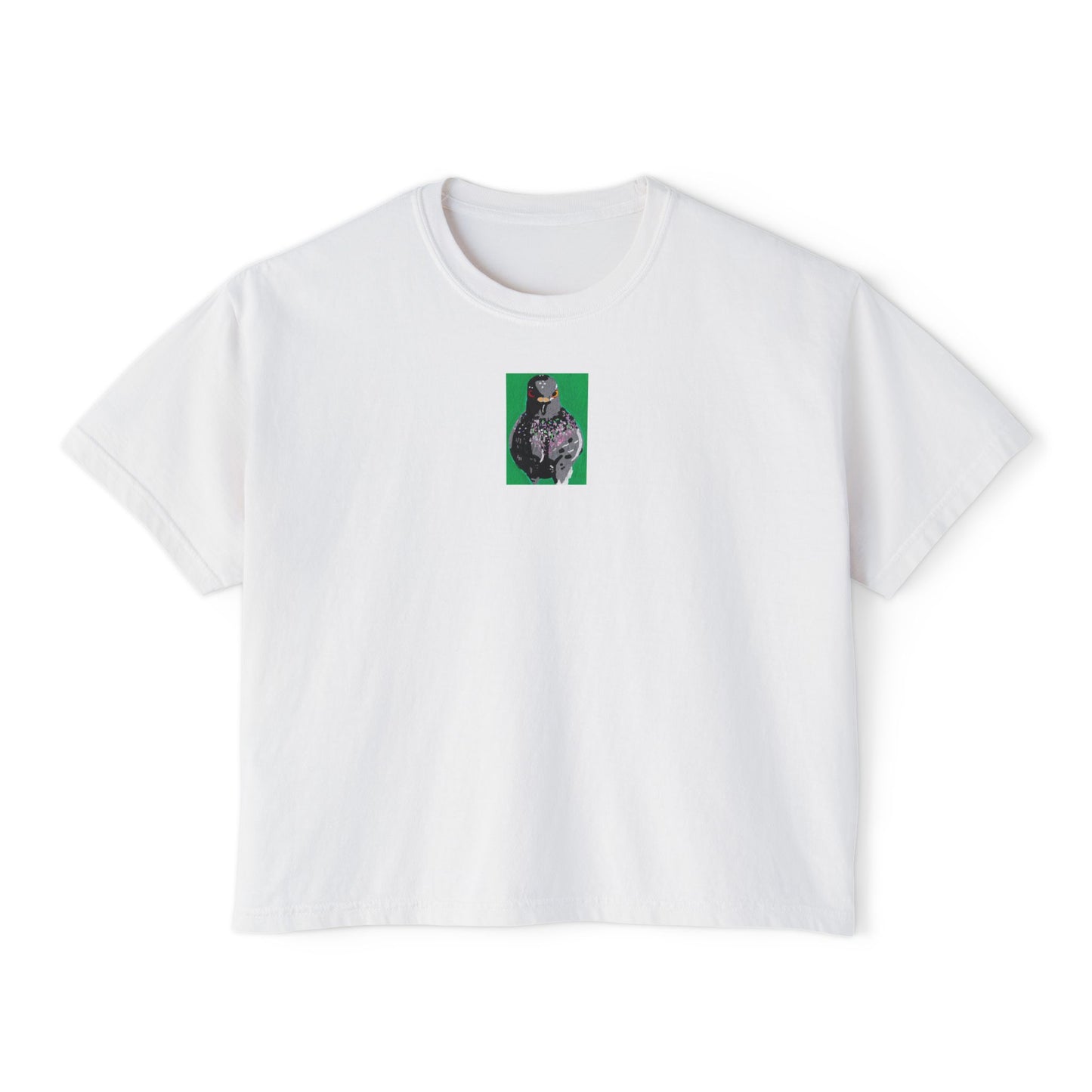 "Enforcer Pigeon" Women's Boxy Tee, Bird, Rats in the Sky with Diamonds ACEO 8/8