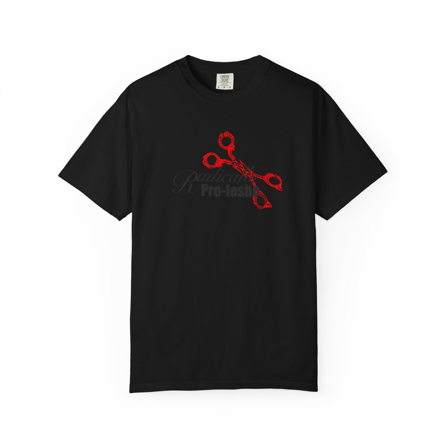 Radically pro-Lesbo, Red Scissors, Unisex Garment-Dyed T-shirt