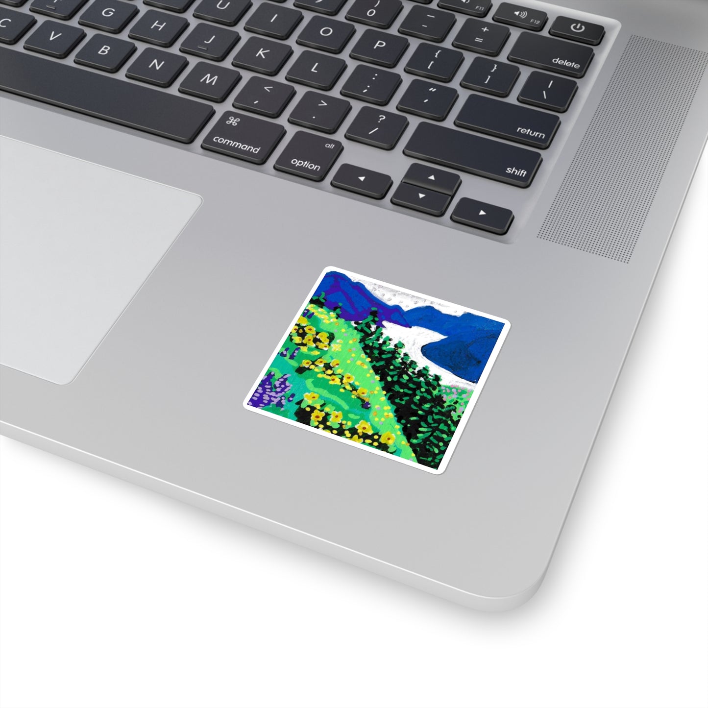 "Wildflower Fields" Square Stickers, Oregon Riverbanks, Pacific Northwest Wildflowers ACEO 4/8