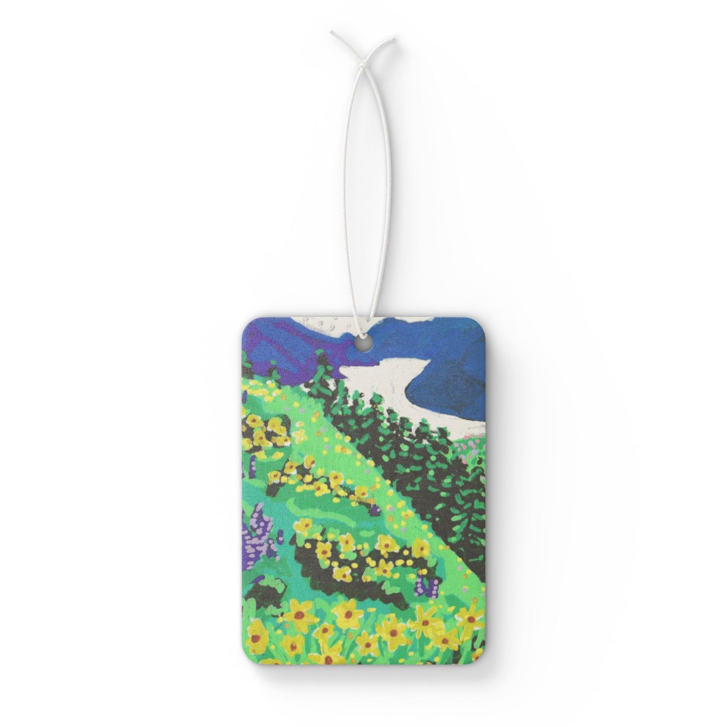 "Wildflower Fields" Car Air Freshener, Wildflower Landscape, Pacific Northwest Scenery, Oregon Riverbanks ACEOs 4/8