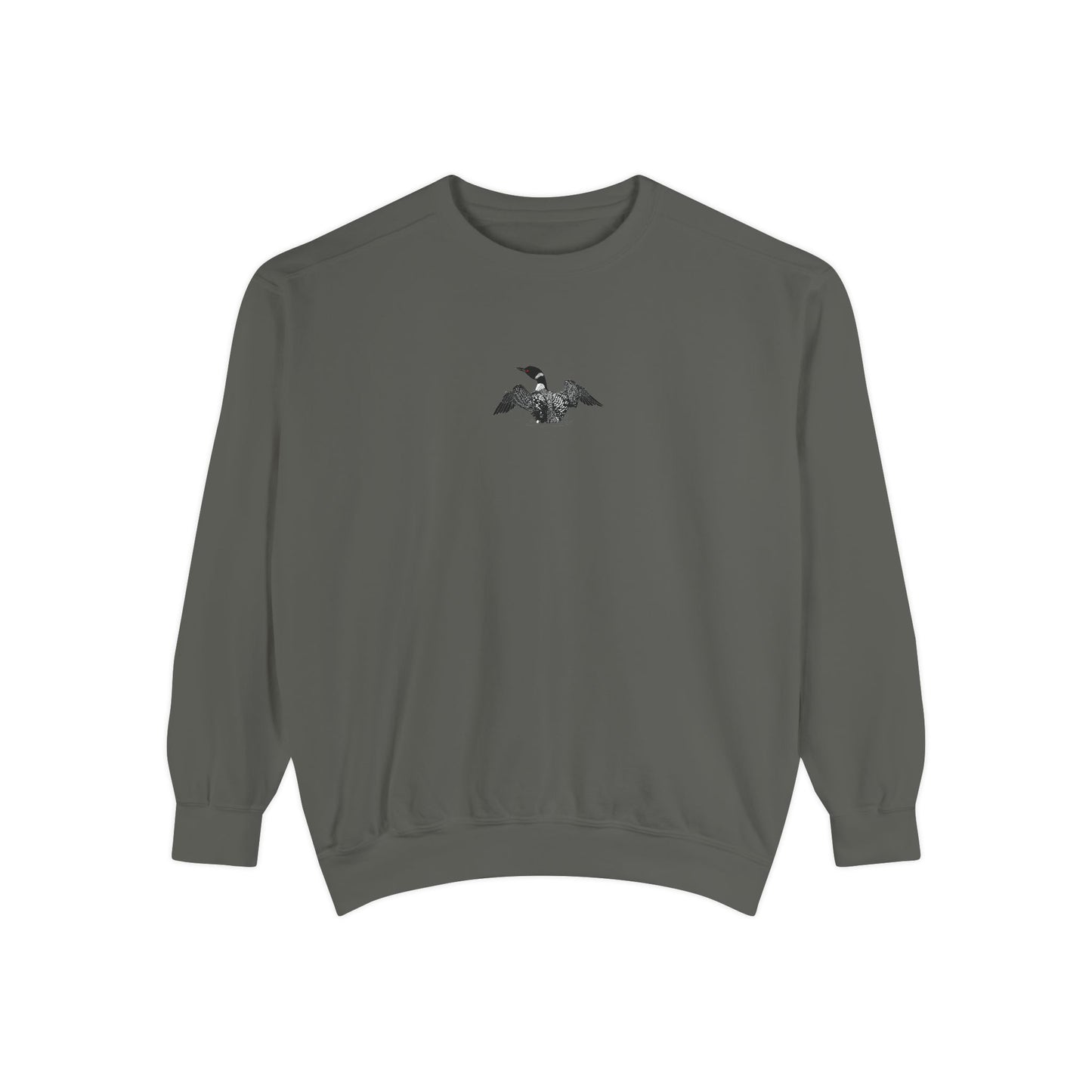 Migration is an Earth Right, Loon, Unisex Garment-Dyed Sweatshirt