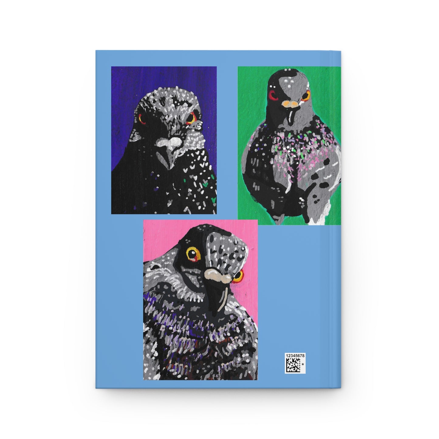 "Birds the Word" Hardcover Journal Matte, Pigeons, Birds, Rats in the Sky with Diamonds ACEOs, Collages