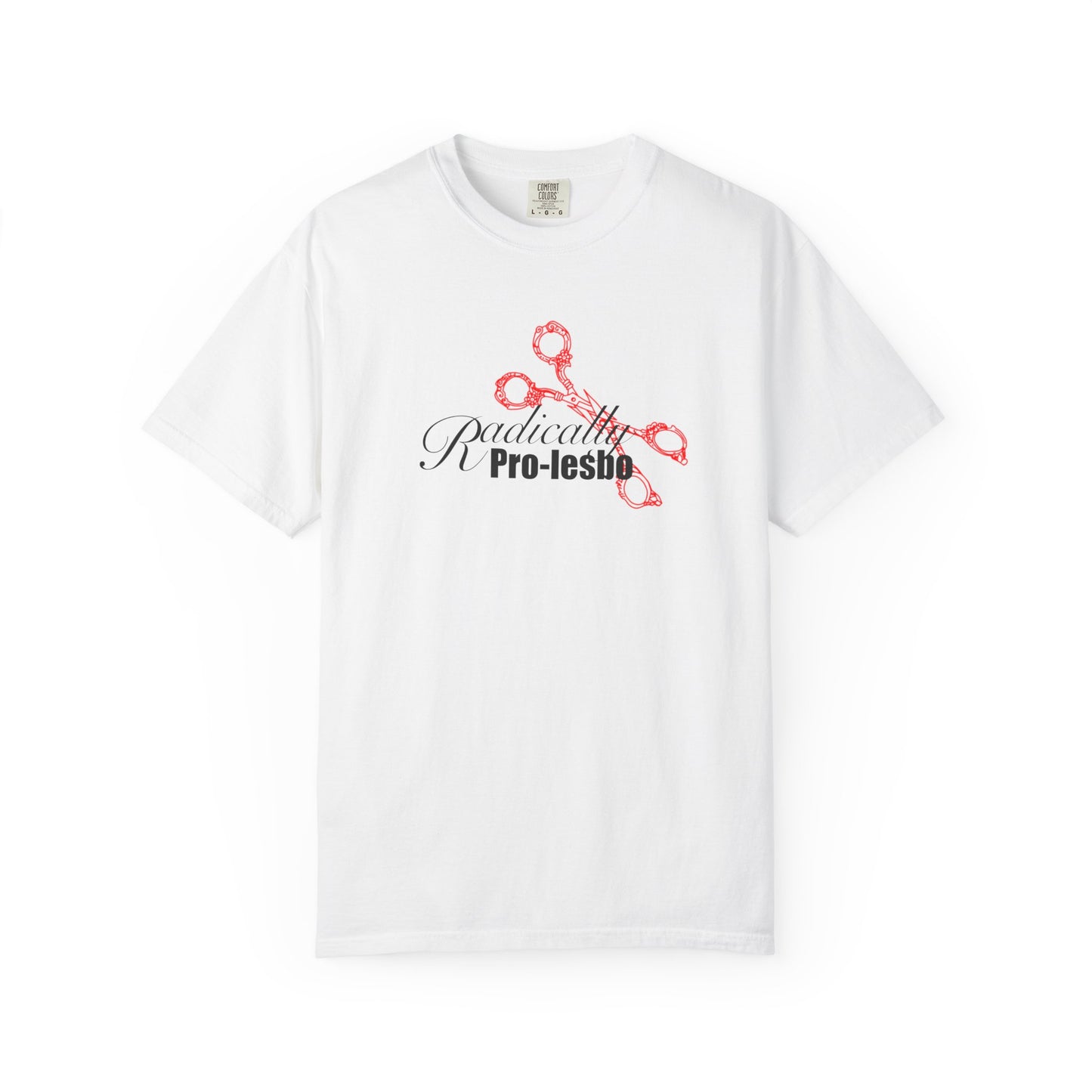 Radically pro-Lesbo, Red Scissors, Unisex Garment-Dyed T-shirt