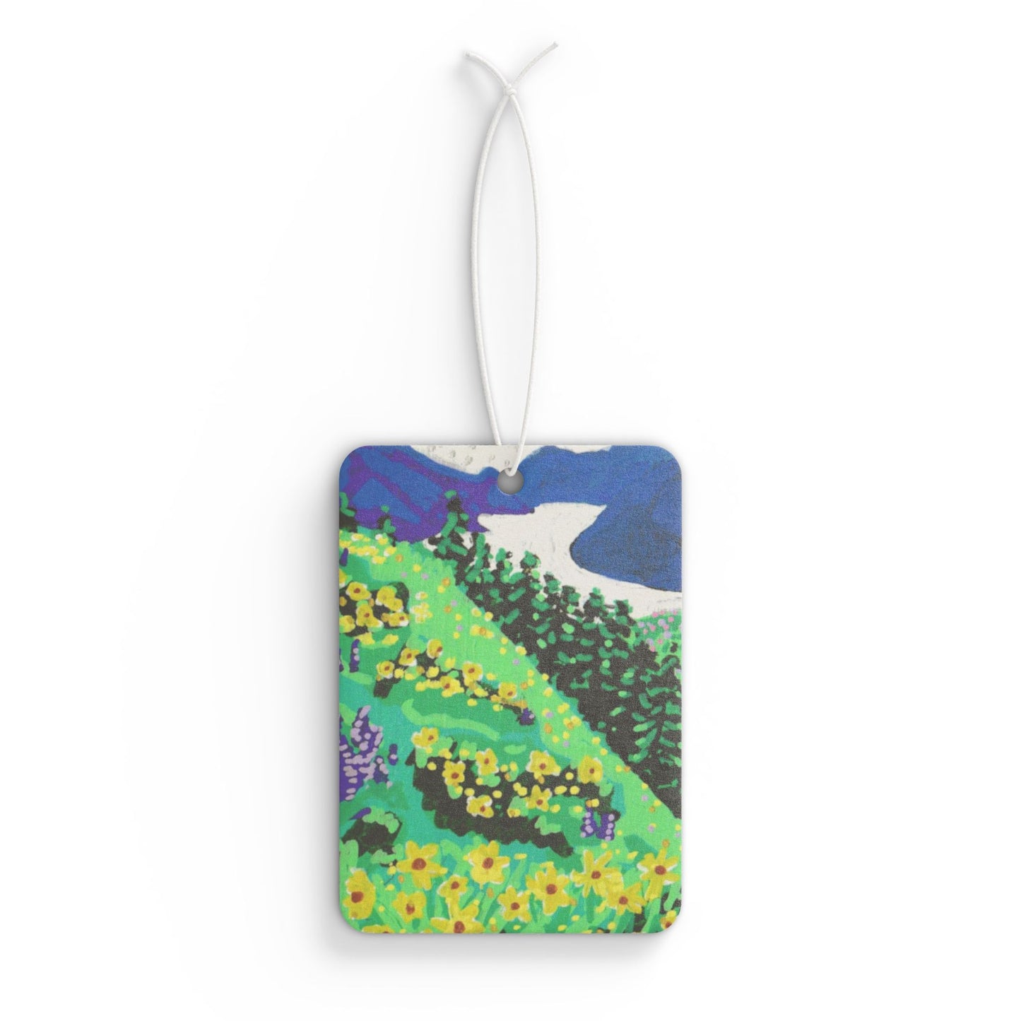"Wildflower Fields" Car Air Freshener, Wildflower Landscape, Pacific Northwest Scenery, Oregon Riverbanks ACEOs 4/8