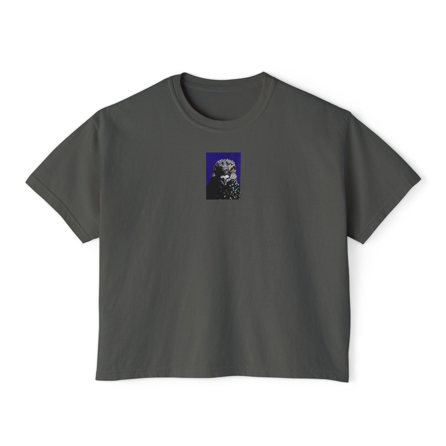 "Revenge Pigeon" Women's Boxy Tee, Bird, Rats in the Sky with Diamonds ACEO 1/8